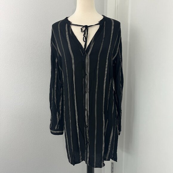 Rails Medium Black, Cream Stephanie Striped Shirt Dress - Picture 4 of 15